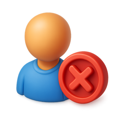 3D Rejected Icon with Volumetric Design