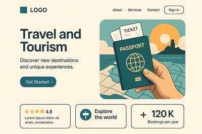 Modern Travel and Tourism Landing Page Design