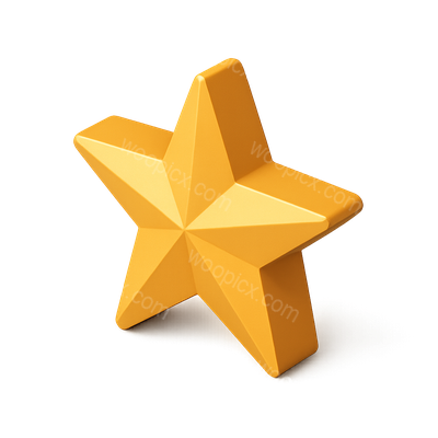 Stylish 3D Star Icon with Volumetric Effect
