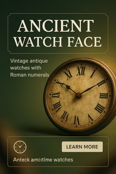 Vintage Antique Watch Face with Roman Numerals