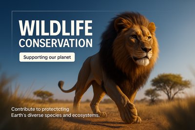 Dynamic 3D Illustration of Wildlife Conservation
