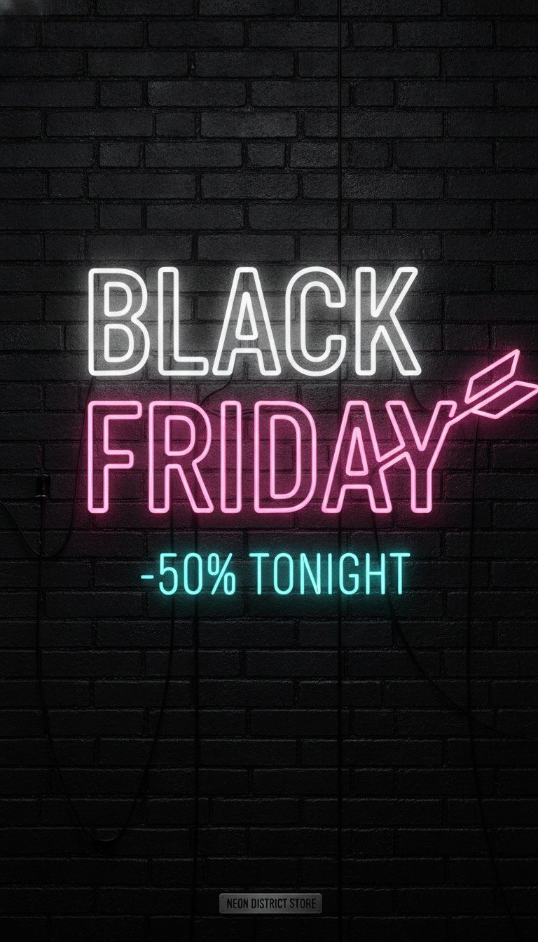 Neon Black Friday Sale Banner