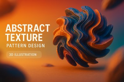 3D Abstract Textured Sphere with Vibrant Colors