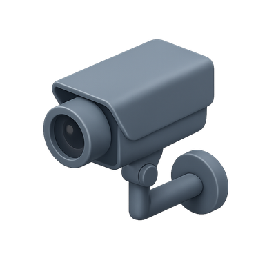 Stylish 3D Camera Icon with Isometric Design