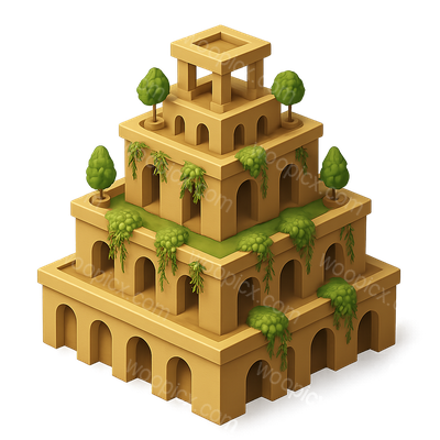 Isometric 3D Representation of Hanging Gardens