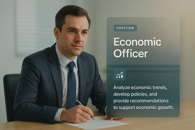 Professional Economic Officer at Work in a Modern Office