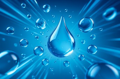 Dynamic Water Droplets on Vibrant Background