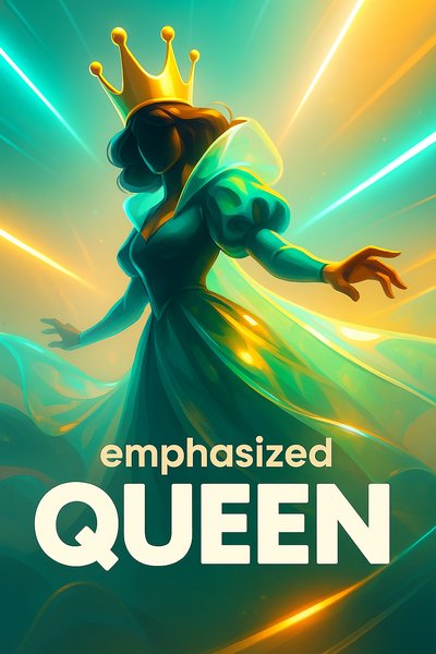 Dynamic Neon Queen Illustration with Luminous Elements
