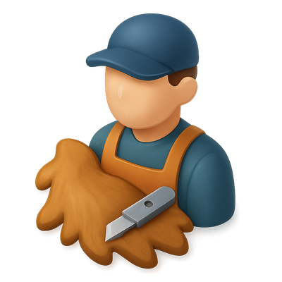 3D Icon of a Furrier Worker with Tool