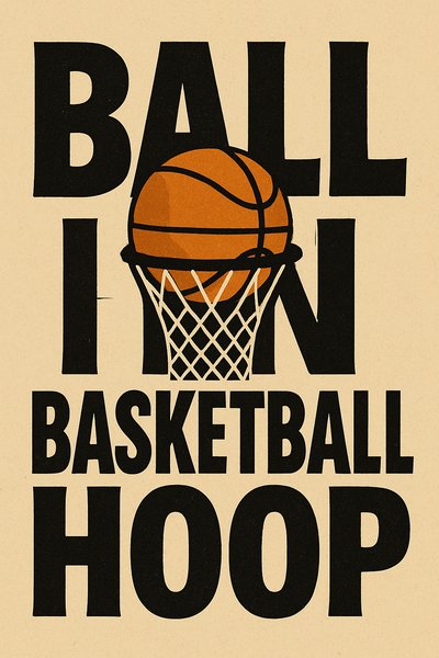 Bold Graphic Representation of Basketball Theme