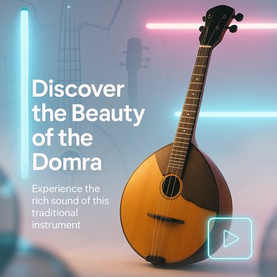 Promotional Image Featuring a Domra Instrument with Modern Lighting