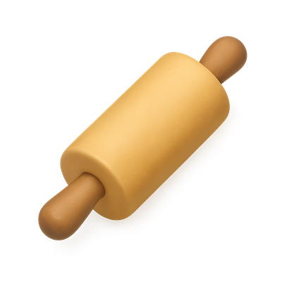 Stylish 3D Rolling Pin Icon with Handles