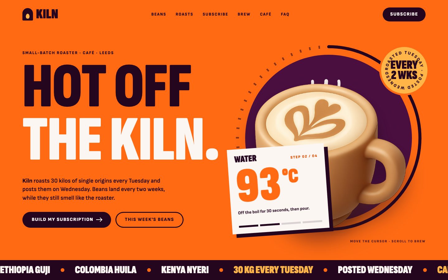 Kiln — landing page template preview
