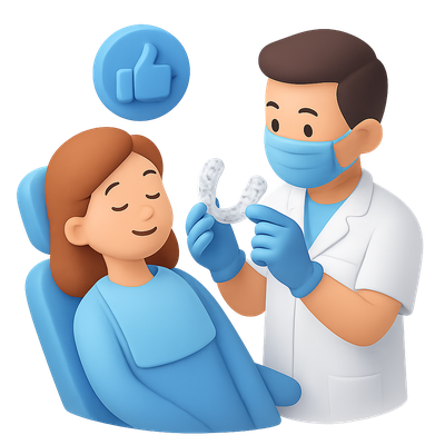 3D Isometric Invisalign Check Icon for Dental Care