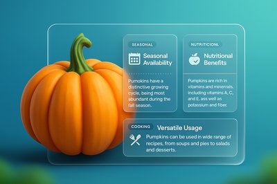 3D Pumpkin Illustration with Informative Blocks