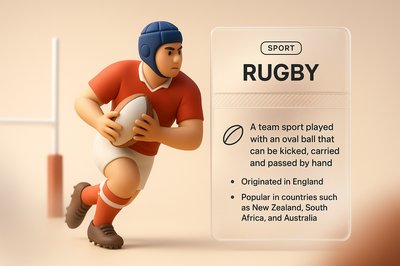 Dynamic Rugby 3D Illustration with Informative Design