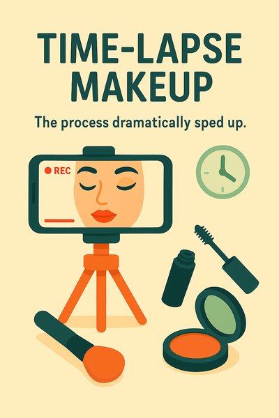 Illustrative Graphic on Time-Lapse Makeup Process