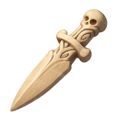Detailed 3D Icon of a Decorative Skull Dagger