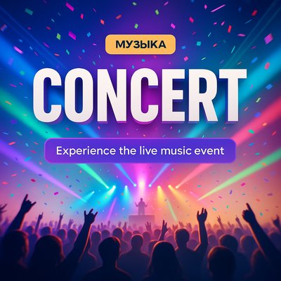 Vibrant Concert Announcement Graphic for Live Music Events