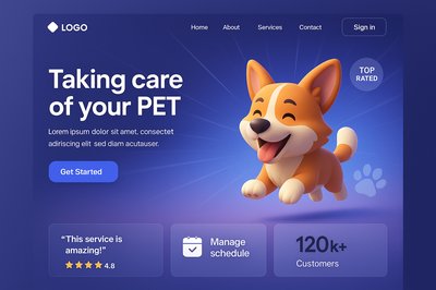 Dynamic Landing Page Design for Pet Services