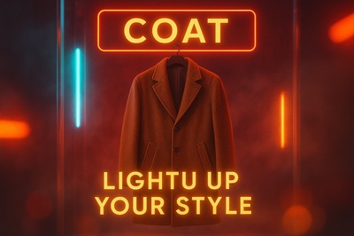 Stylish Neon Coat Display with Glowing Accents