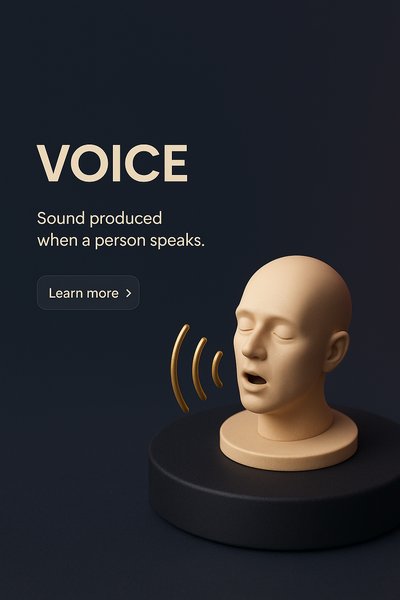 3D Scene Depicting Voice Concept with Realistic Elements
