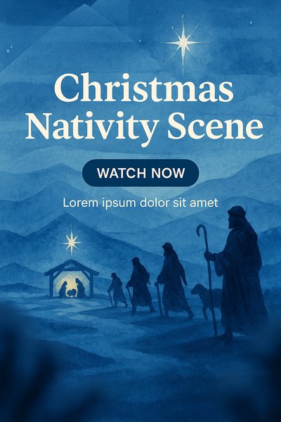 Serene Christmas Nativity Scene Illustration