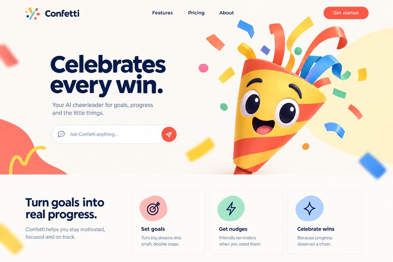 Engaging AI agent landing page