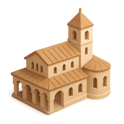 3D Isometric Representation of a Roman Basilica Icon