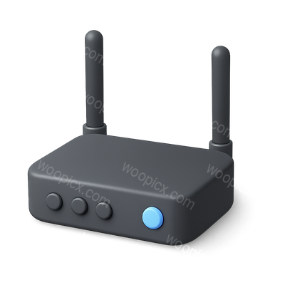 3D Icon of a Modern WiFi Router with Antennas