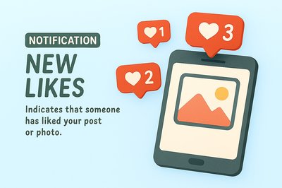 Digital Notification Graphic Depicting New Likes