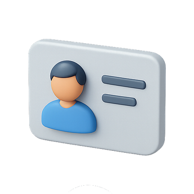 Stylized User Identification Card Icon