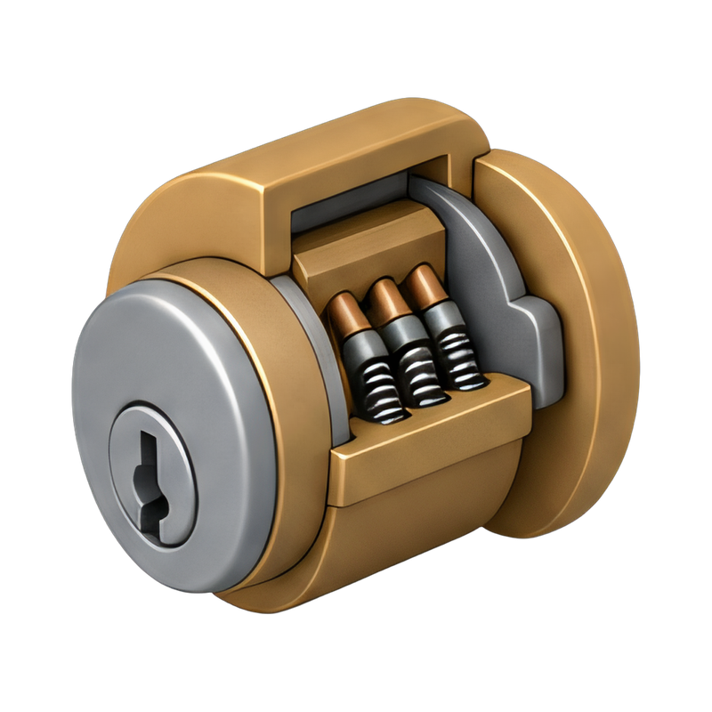 detailed deadbolt lock cutaway