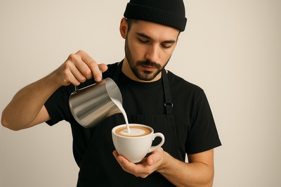 Modern Barista Preparing Stylish Cappuccino