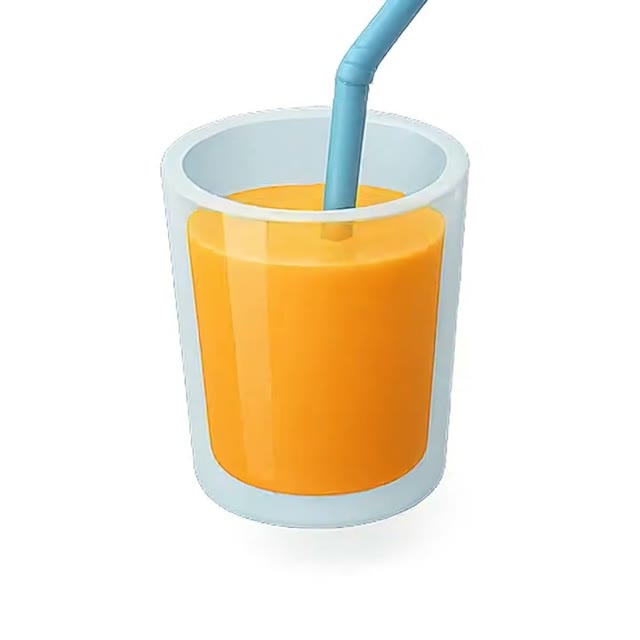 Refreshing Orange Juice in Glasses with Straws