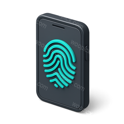 Stylish 3D Fingerprint Icon for Biometrics Applications