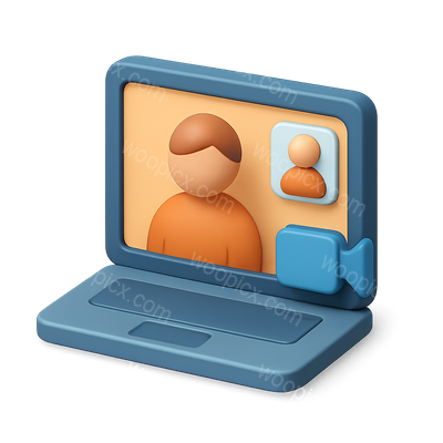 3D Video Call Icon with Person Representation