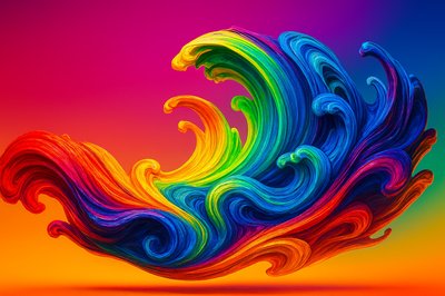 Colorful Abstract Marbled Waves in Bold Swirls
