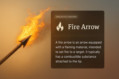 Fire Arrow Illustration with Text Overlay