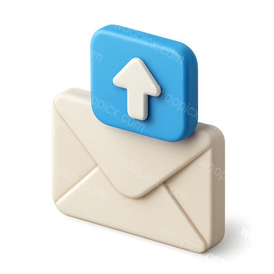 Stylish 3D Email Subscribe Icon for Newsletters