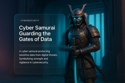 Cyber Samurai Protecting the Gates of Data - Digital Security Theme