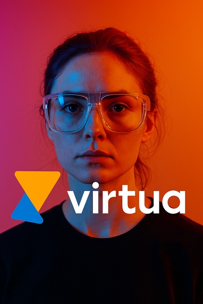 Creative Portrait with Colorful Background and Logo