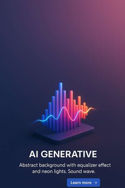 Neon Sound Wave Equalizer in 3D Style