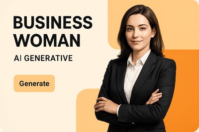 Modern Business Woman Illustration in Corporate Style