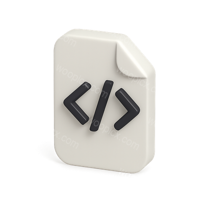 3D Icon of XML Bracket with Isometric Perspective