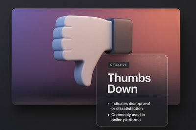 Stylish 3D Illustration of Thumbs Down Sign