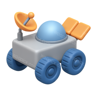 3D Icon of a Lunar Rover with Isometric Design