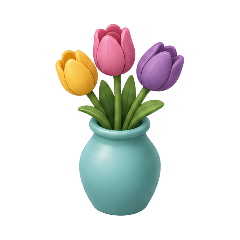 Elegant vase with tulips