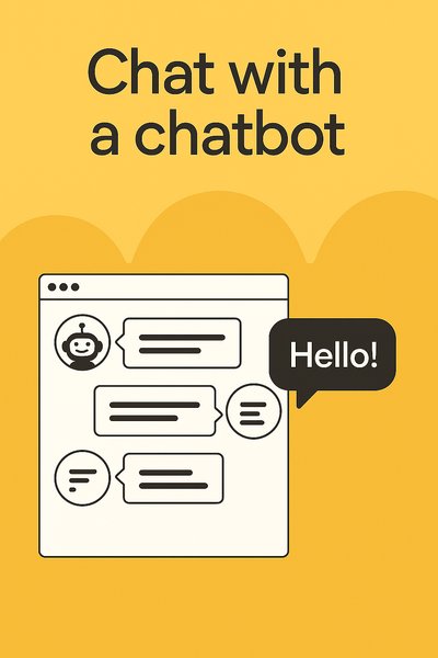 Chatbot Interaction Graphic with Simple Illustration