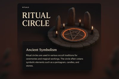 3D Illustration of a Ritual Circle with Symbolic Elements